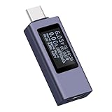 USB-Lade-Spannungsmonitor – tragbarer Leistungsanalysator Typ C, präziser Stromdetektor, praktischer digitaler Tester | Funktionszähler für Ladegeräte von Handys und Tablets