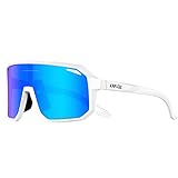 KAPVOE Fahrradbrille Polarisiert Herren Damen Sonnenbrille Sportbrille Radbrille Sportsonnenbrillen Radsportbrille Radfahren MTB Brille Rennrad Triathlon Laufen Wandern Volleyball Bergsteigen Blau