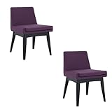 Gastroyou Loungestuhl Polsterstuhl Cocktailsessel Chano Violet Beine Massivholze - 2er Pack