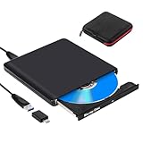 Externes Blu Ray Laufwerk, Aluminium Bluray Brenner Extern, USB 3.0 Externer CD DVD Blue Ray Player mit Tasche, Ultra Slim Tragbar BD Externe Blu-ray Laufwerke für Mac PC MacBook Laptop Windows 11/10