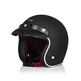 ORIGINE Motorradhelm Jethelm Vintage Rollerhelm Retro ECE-Zertifizierung (SOLID MATT Black,M)