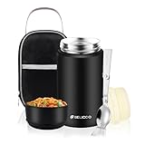 BELICOO Thermobehälter für Essen 750ML, Wärmebehälter für Speisen mit Löffel, Edelstahl Thermoschüssel mit Deckel für die Aufbewahrung von Suppen, Italienische Nudeln, Eiscreme und Joghurt.