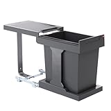 Hailo Abfallsammler 3635001 | Modell Solo manual mit Handauszug | 1 Inneneimer mit 20 Liter Abfallvolumen | für Schränke ab 300 mm Breite mit Drehtür | Anthrazit