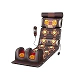 MENAYODA Massagematte mit Wärmefunktion, Akupressurmatte Ganzkörpermassagematte Verstellbarer Lendenairbag, Massagekissen für Linderung von Nacken- und Rückenschmerzen, 063