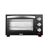 Becken Elektrischer Mini-Backofen für den Tisch, Fassungsvermögen 20 l, 1380 W, 4 Leistungsstufen, Grill mit 3 Positionen, manuelle Steuerung, Timer, Kontrollleuchte, Tablett inklusive