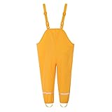 Generisch Kleinkind Kinder Jungen Regen Latzhose Winddicht wasserdicht Schlamm-Jumphat NylonWaterdichte Casualkids Regenponcho Reflektierend (Yellow, 4-5 Years)