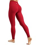 QUEENIEKE Damen-Yogahose mit hoher Taille, 68,6 cm, Bauchkontrolle, Workout-Leggings für Laufen, Fitnessstudio, Training, #1 - helles Rot, L