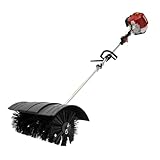 Mqwdxzfes 52CC Handgehaltener Kraftbesen, 2 Takt Motorbesen Benzin mit 56cm Bürstenbreite, 2,3 PS Benzinmotor Schneefeger Kehrmaschine Laubkehrmaschine Schneefräse Regelbarer Kehrgerät für Draußen
