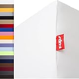 r-up Beste Spannbettlaken 90x200-100x220 bis 35cm Höhe viele Farben 95% Baumwolle / 5% Elasthan 230g/m² Oeko-TEX stressfrei auch für hohe Matratzen (Weiss)