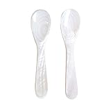 Marycrafts 2er Set Perlmuttlöffel Kaviarlöffel Eierlöffel Caviar Spoons Handarbeit