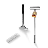 WOW!TOOLS Tapeten-Entferner-Set inkl. robustem Tapetenschaber/Bodenschaber, 5 Ersatzklingen aus gehärtetem Stahl und einer Teleskop-Stachelwalze/Igelwalze/Tapetenigel