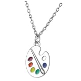Healvian Palette Anhänger Malerei Halskette Legierungskette Kreative Halskette
