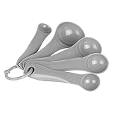 5-Teilige Messlöffel Stapelbar Messlöffel Set Klassische Kunststoff Measuring Spoons Scoop Set Messlöffel zum Messen von Trockenen und Flüssigen Zutaten