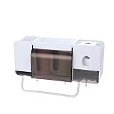 Zahnbürstenhalter Multifunktionales Zahnbürstenregal Waschset Saugwand Zahnbürstenhalter Badezimmer Integrierte Zahnpastapresse Zahnbürstenaufbewahrung Rack