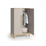 VitaliSpa Kinderkleiderschrank Cashmere-Eiche Malia - 70x120x53 cm aus Spanplatte - Regal für Kinder, mit minimalistisches Design