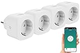 Luminea Home Control 4er-Set WLAN-Steckdosen, Apple-HomeKit-zertifiziert, mit App