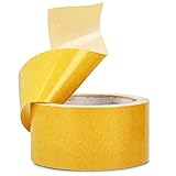 Blue Dolphin™ Doppelseitiges Klebeband Extra Stark 50 mm x 25 m Teppichklebeband Doppelseitig | Montageband Teppich Klebeband Weiß für Treppenstufen Matten Stufenmatten Pads Bild | Double Sided Tape