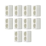 REV Standard SAPRSET - 10x Doppelsteckdose - 2-fach Steckdose Aufputz, cremeweiß