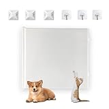 Treppenschutzgitter Türschutzgitter Ausziehbar, Einziehbares Haustiergitter für Hunde und Katzen für Treppen und Schlafzimmertüren, Ohne Bohren, Space-Mesh-Material, 110/130 Cm Breit(Weiß,Large)