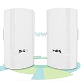 KuWFi CPE200 WLAN Bridge Outdoor CPE, 5.8G Point-to-Point WiFi Bridge, 900Mbps Wireless Bridge für 2KM Netzwerk, CCTV, Kamera, Starlink Router, PoE Adapter, 2 RJ45 Ethernet Ports, 2 Pack Access Point