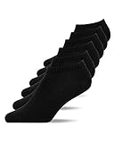 Snocks Sneaker Socken Herren und Damen 6 Paar aus Bio-Baumwolle - Weiche und Atmungsaktive Kurze Socken, Perfekte Passform, Ideal für Sport und Alltag - Knöchelsocken Gr.43-46 Farbe Schwarz