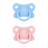 2stk Mode Schnuller Erwachsene Set, Weich Kunststoff Alter Regression Lutscher für Angst Relief & Schlafhilfe Niedliches Design Extra Großer Schnuller für Erwachsene (Blau, Rosa)