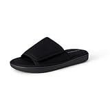 Amazon Essentials Herren Verstellbare Slipper mit Wickelverschluss und Offener Zehenpartie, Schwarz, 11