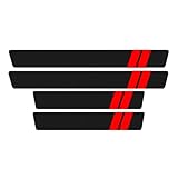 4 Stück Auto Einstiegsleisten Schutzfolie für Buick Encore 2020-2023, Türschweller Lackschutzfolie Kohlefaser Anti Kratzen Zubehör,Red-2