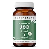 InnoNature Bio Jod Kapseln | natürlich aus Knotentang | 120 Kapseln, 150 µg Jod pro Kapsel | glutenfrei, vegan, pflanzlich