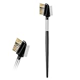 Metall Dual Brow Brush, Wimpernkamm Separator Brauenbürsten Spulen für Augenbrauen Wimpernbürsten Edelstahl Lash Separator Comb Mascara Kamm Augenbrauenkamm 2 in 1 Augenbrauenbürste und Kamm für