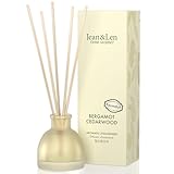 Jean & Len Aromatic Atmosphere Cedarwood & Bergamot, natürlich duftender Raumdiffusor, spritziger Duft vom Parfümeur, hochwertiger Flakon, Raumduft mit Holz-Duftstäbchen, vegan, 50 ml