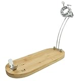 VoltShine Zusammenklappbarer und drehbarer Schinkenhalter aus Bambus, ideal für gleichmäßige Schnitte und Elegante Präsentation von Schinken bei Meetings und Veranstaltungen.