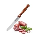 GEFU Brotzeitmesser STULLE | Wellenschliff 3 mm, Solinger Klinge 12 cm | Für Brot, Wurst, Käse, Gemüse | Walnussholzgriff, rostfrei, handgefertigt