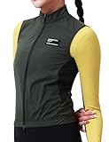 INBIKE Winddichte Jacke Damen Weste Windbreaker Fahrradweste Leichtweight Atmungsaktiv UV Schutz SPF50+ Fahrrad Rennrad Fashion Arbeit Grün XL