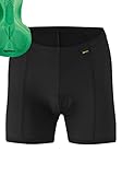 Gonso Sitivo U W, Damen Fahrradunterhose, Passt unter alle Rad-Shorts, Tights mit Sitivo Green Sitzpolster mit Poron-Elementen, Enganliegende Passform, Schwarz/Grün, Gr. 40