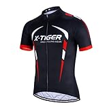 X-TIGER Radtrikot Herren Fahrradtrikot Trocknen mit Taschen Atmungsaktive Schnell Radsport Bekleidung MTB Fahrradbekleidung für Rennrad Trikot