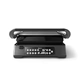 Philips Kontaktgrill - Temperaturfühler und 8 Voreingestellte Funktionen Grill mit großer Grillfläche. Digitale Temperaturregelung 60°C-220°C. Leicht zu reinigen (HD6307/70)