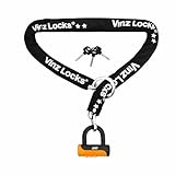 VINZ Tibba Kettenschloss ø8,3mm | ART 2 Zertifikat | Schloss für Fahrrad, E-Bike & hochwertiges Fahrrad & Fatbike | sicheres Fahrradschloss, durch Ring zusätzliche Reichweite, mit Loop | 90-200 cm