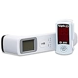 PEMPA Kit Fieberthermometer Kontaktlos und Pulsoximeter Fingeroximeter | Infrarot Thermometer und 2 in 1 Messung des Pulses und der Sauerstoffsättigung