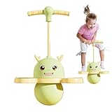 Pcingsia Springstange für Kinder, springender Ball mit Griff, Hüpfball für Kinder, Balance-Trainingsball, Cartoon-Muster für Kinder und Erwachsene, drinnen und draußen, Balancieren
