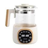 MEELRYD 3in1 Babyflaschenwärmer, Flaschenwärmer, Babyflaschen Wärmer Unterwegs mit Nachtlicht, 1.3L Babykostwärmer, Humanisierter Griff, für Milch, Tee, Babynahrung, Weiß