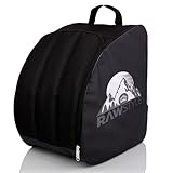 Rawstyle Skischuhtasche Skistiefeltasche Rucksack Helm für Hart-Soft-Boots Inliner Bootbag Tasche Modell 2 (schwarz-schwarz)