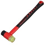 Ipetboom Ergonomischer Gummihammer mit 25mm Softkopf Stoßdämpfender Griff Doppelseitiger Schonhammer für Fliesenverlegung und Bodenbelagsarbeiten