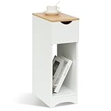 Weißer Nachttisch Boxspringbett Nachttisch mit Schublade für Schlafzimmer und Kinderzimmer Beistelltisch für Boxspringbett Couch Telefontisch Maße: 20x35x60cm,C