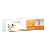 Diclo-ratiopharm® Schmerzgel: schmerzstillendes, entzündungshemmendes Gel bei rheumatischen Erkrankungen, Gelenkschmerzen, Prellungen und Zerrungen. Diclofenac-Natrium. 50 g Schmerzgel