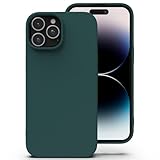Zuvirelx Glatte Silikon hülle für iPhone 14 Pro, Staubbeständig‌, Slim, Taschentauglich‌ Handyhülle Cover Case für Apple iPhone 14 Pro - Tiefgrün