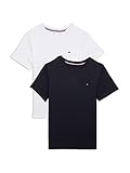 Tommy Hilfiger Jungen 2er Pack T-Shirts Rundhalsausschnitt, Blau (Desert Sky/White), 12-14 Jahre