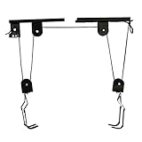 Bike Lift Fahrradlift mit Deckenhalterung bis 60 kg Bike-Lift E-Bike Deckenlift Fahrrad, 12x6.5x4cm, Schwarz