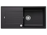 BLANCO ZIA XL 6 S | Granitspüle aus SILGRANIT schwarz | Einbauart: Einbau von Oben | reversibel | für 60 cm breite Unterschränke | Großes Becken | Reinigungsfreundliche Öberfläche | [100x50x20,2 cm]
