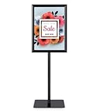 FANTASK Informationsständer A3, Posterständer höhenverstellbar, Plakatständer, Kundenstopper, Präsentationsständer, Infoständer, Werbeständer, Aufsteller (Schwarz)